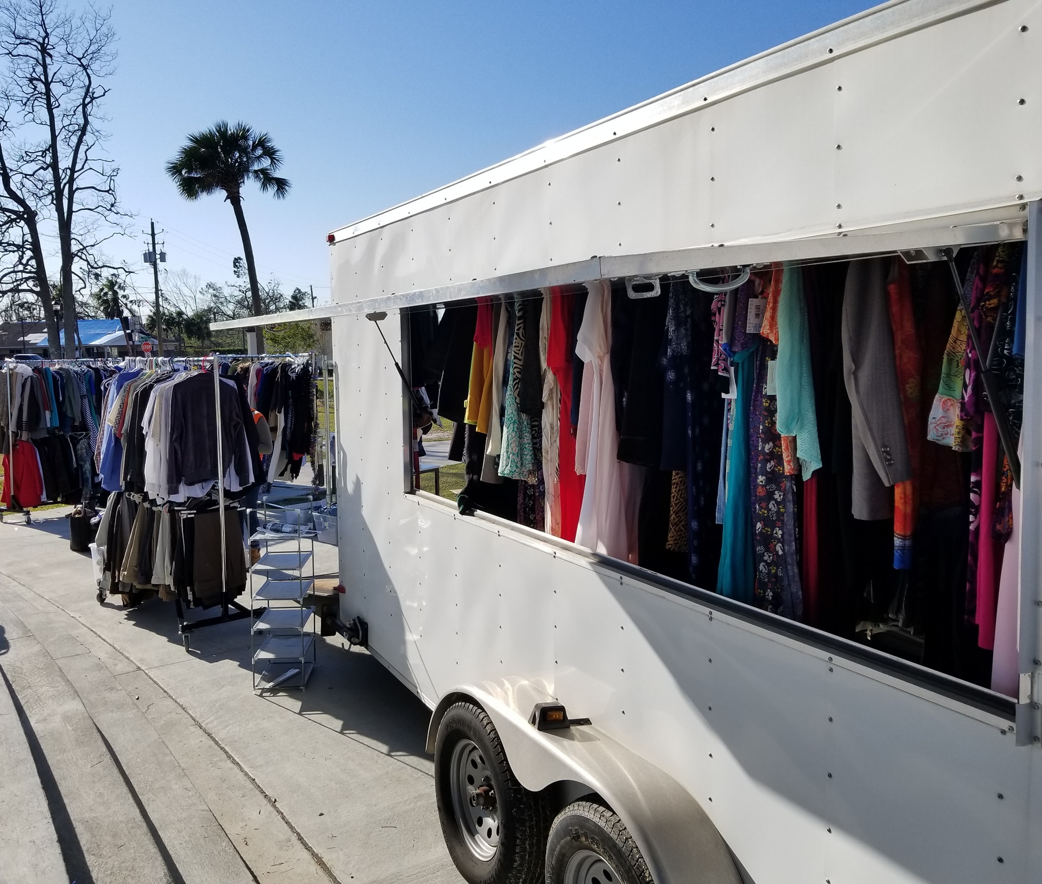 Mobile clothing boutique trailer outdoor market