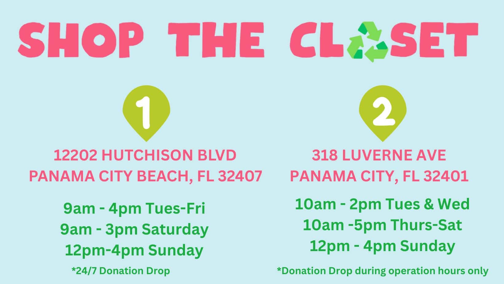 Shop The Closet locations and hours